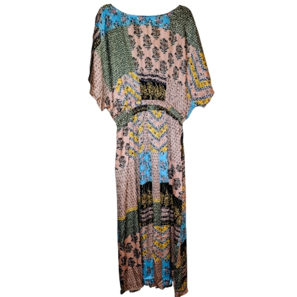 NWOT The Curve Los Angeles Satin Patchwork Floral Maxi Dress 2X - Picture 3 of 4